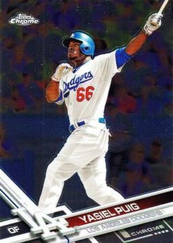 #172 Yasiel Puig - Los Angeles Dodgers - 2017 Topps Chrome Baseball