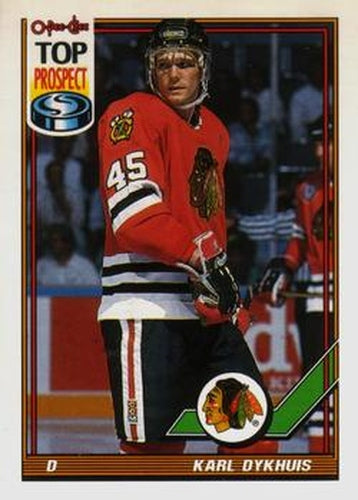 #172 Karl Dykhuis - Chicago Blackhawks - 1991-92 O-Pee-Chee Hockey