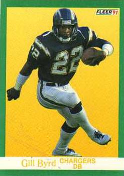 #172 Gill Byrd - San Diego Chargers - 1991 Fleer Football