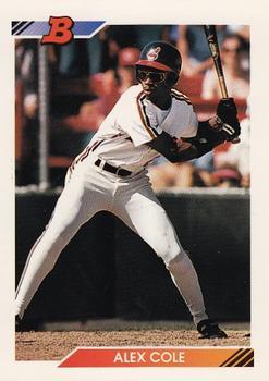#173 Alex Cole - Cleveland Indians - 1992 Bowman Baseball