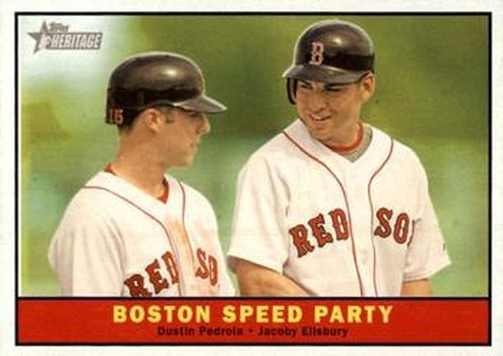 #173 Boston Speed Party Dustin Pedroia / Jacoby Ellsbury - Boston Red Sox - 2010 Topps Heritage Baseball