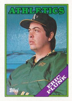 #173 Eric Plunk - Oakland Athletics - 1988 Topps Baseball