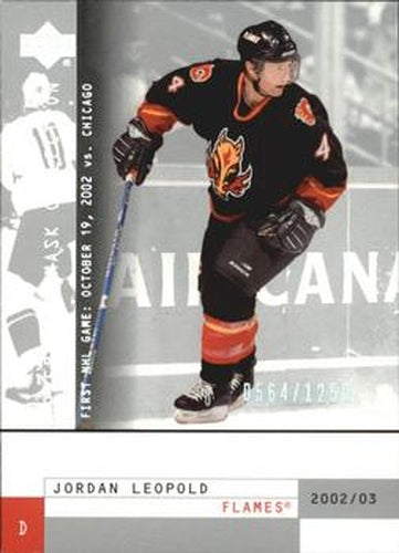 #173 Jordan Leopold - Calgary Flames - 2002-03 Upper Deck Mask Collection Hockey
