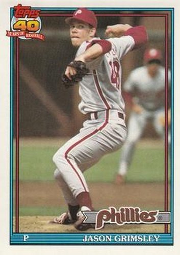#173 Jason Grimsley - Philadelphia Phillies - 1991 O-Pee-Chee Baseball