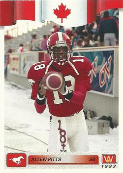 #174 Allen Pitts - Calgary Stampeders - 1992 All World CFL Football
