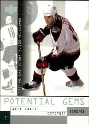 #174 Jeff Taffe - Phoenix Coyotes - 2002-03 Upper Deck Mask Collection Hockey