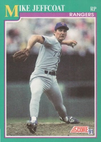 #174 Mike Jeffcoat - Texas Rangers - 1991 Score Baseball