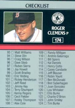 #174 Roger Clemens - Boston Red Sox - 1991 Leaf Baseball