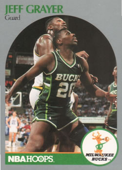 #174 Jeff Grayer - Milwaukee Bucks - 1990-91 Hoops Basketball