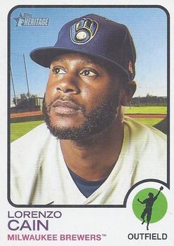 #174 Lorenzo Cain - Milwaukee Brewers - 2022 Topps Heritage Baseball