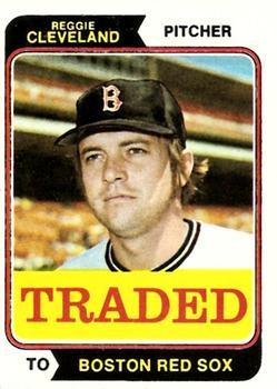 #175T Reggie Cleveland - Boston Red Sox - 1974 Topps - Traded Baseball