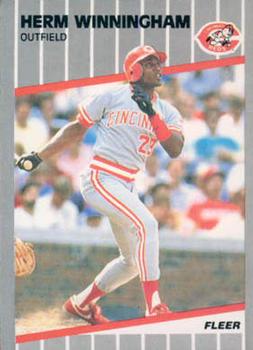 #175 Herm Winningham - Cincinnati Reds - 1989 Fleer Baseball