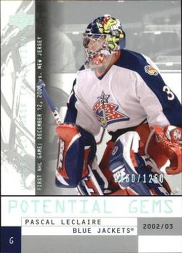 #175 Pascal LeClaire - Columbus Blue Jackets - 2002-03 Upper Deck Mask Collection Hockey