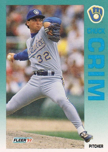 #175 Chuck Crim - Milwaukee Brewers - 1992 Fleer Baseball