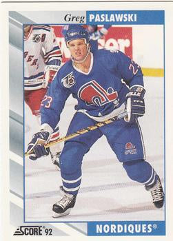 #175 Greg Paslawski - Quebec Nordiques - 1992-93 Score USA Hockey