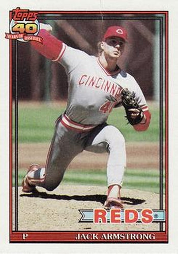 #175 Jack Armstrong - Cincinnati Reds - 1991 Topps Baseball