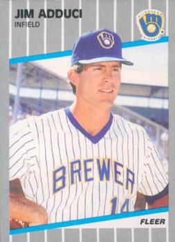#176 Jim Adduci - Milwaukee Brewers - 1989 Fleer Baseball