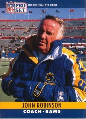 #176 John Robinson - Los Angeles Rams - 1990 Pro Set Football