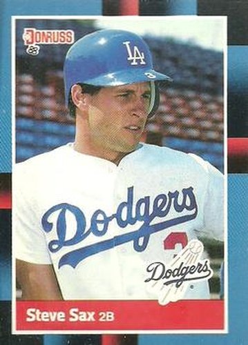 #176 Steve Sax - Los Angeles Dodgers - 1988 Donruss Baseball
