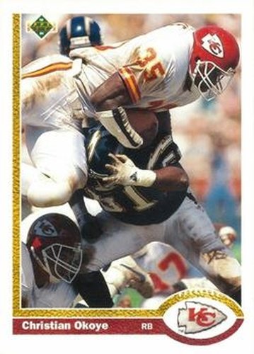 #176 Christian Okoye - Kansas City Chiefs - 1991 Upper Deck Football