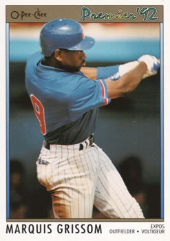 #176 Marquis Grissom - Montreal Expos - 1992 O-Pee-Chee Premier Baseball