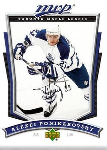 #176 Alexei Ponikarovsky - Toronto Maple Leafs - 2007-08 Upper Deck MVP Hockey