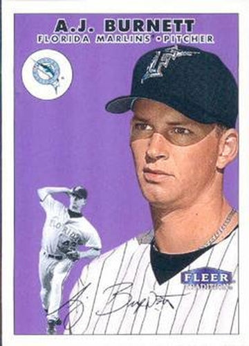 #176 A.J. Burnett - Florida Marlins - 2000 Fleer Tradition Baseball