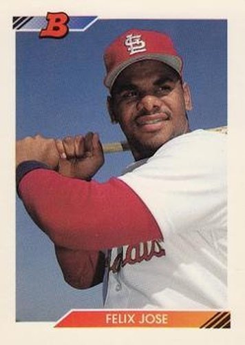 #176 Felix Jose - St. Louis Cardinals - 1992 Bowman Baseball