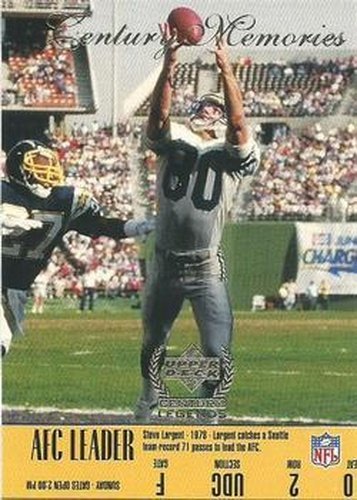 #176 Steve Largent - Seattle Seahawks - 1999 Upper Deck Century Legends Football