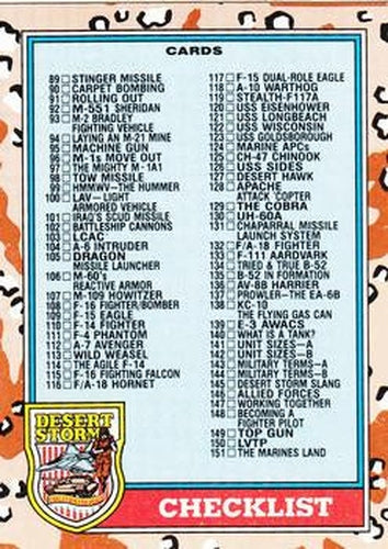 #176 Checklist - 1991 Topps Desert Storm