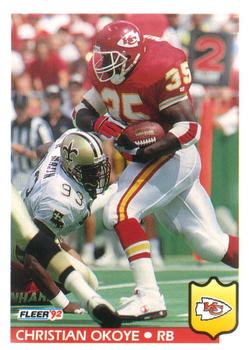 #176 Christian Okoye - Kansas City Chiefs - 1992 Fleer Football