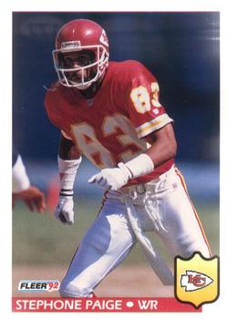 #177 Stephone Paige - Kansas City Chiefs - 1992 Fleer Football
