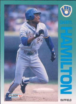 #177 Darryl Hamilton - Milwaukee Brewers - 1992 Fleer Baseball
