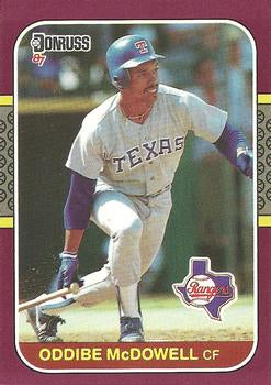 #177 Oddibe McDowell - Texas Rangers - 1987 Donruss Opening Day Baseball