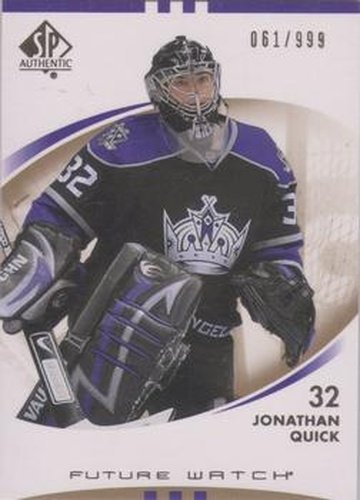#177 Jonathan Quick - Los Angeles Kings - 2007-08 SP Authentic Hockey