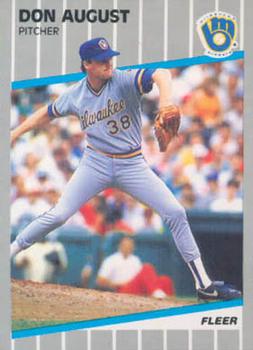 #177 Don August - Milwaukee Brewers - 1989 Fleer Baseball