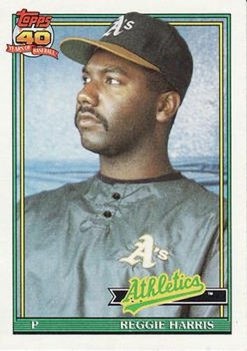 #177 Reggie Harris - Oakland Athletics - 1991 Topps Baseball