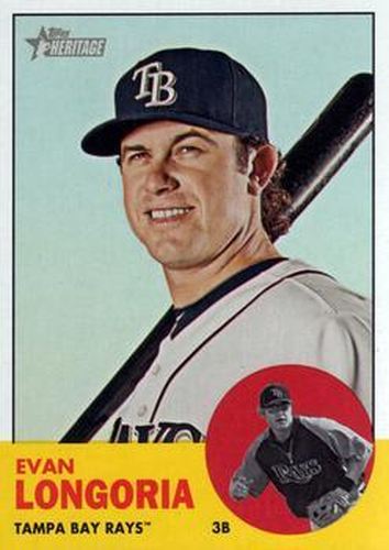 #177a Evan Longoria - Tampa Bay Rays - 2012 Topps Heritage Baseball