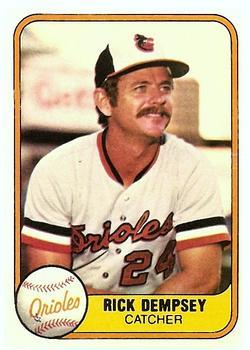 #177a Rick Dempsey - Baltimore Orioles - 1981 Fleer Baseball
