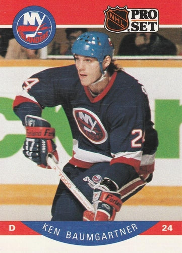 #178 Ken Baumgartner - New York Islanders - 1990-91 Pro Set Hockey