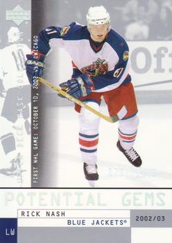 #178 Rick Nash - Columbus Blue Jackets - 2002-03 Upper Deck Mask Collection Hockey
