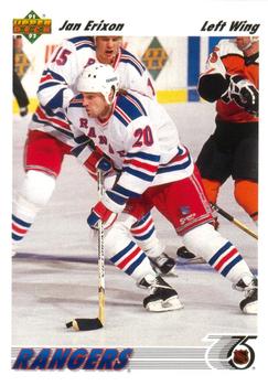 #178 Jan Erixon - New York Rangers - 1991-92 Upper Deck Hockey