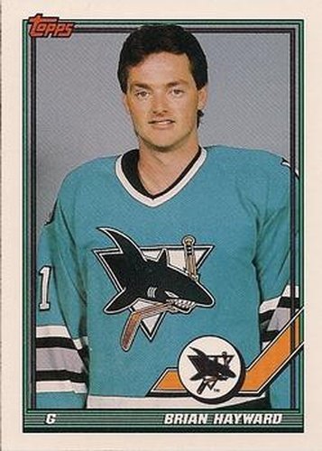 #178 Brian Hayward - San Jose Sharks - 1991-92 Topps Hockey