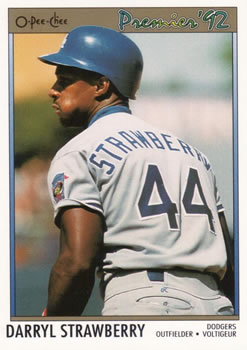 #179 Darryl Strawberry - Los Angeles Dodgers - 1992 O-Pee-Chee Premier Baseball