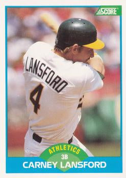 #179 Carney Lansford - Oakland Athletics - 1989 Score Baseball