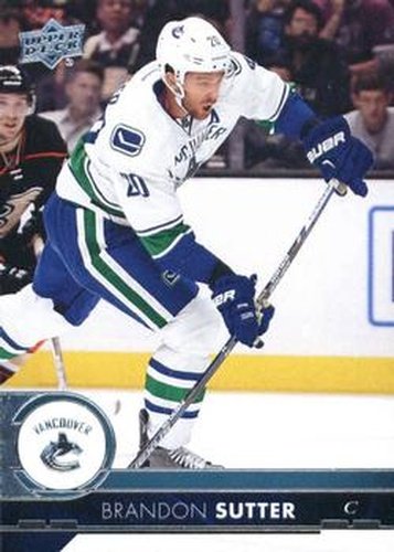 #179 Brandon Sutter - Vancouver Canucks - 2017-18 Upper Deck Hockey
