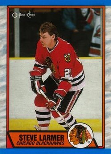 #179 Steve Larmer - Chicago Blackhawks - 1989-90 O-Pee-Chee Hockey