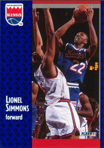 #179 Lionel Simmons - Sacramento Kings - 1991-92 Fleer Basketball