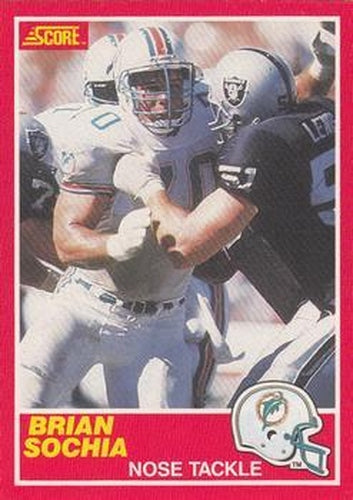 #179 Brian Sochia - Miami Dolphins - 1989 Score Football