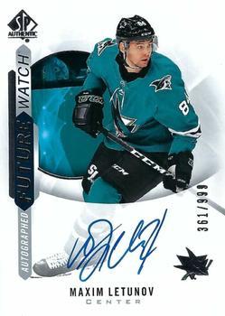 #179 Maxim Letunov - San Jose Sharks - 2020-21 SP Authentic Hockey